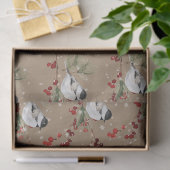 クラフト素朴ブラックキャップ《鳥》アメリカゴガラバードレッドベリー 薄葉紙 (ギフト)