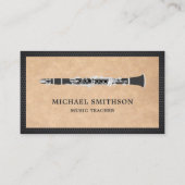 クラフト素朴ブラッククラリネット音楽先生 名刺 (正面)