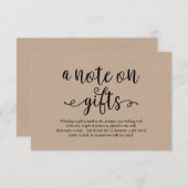 クラフト素朴ブラックスクリプト、ギフトに関するメモ エンクロージャーカード (正面/裏面)