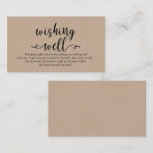 クラフト素朴ブラックスクリプ結婚ト、's Wishing Well エンクロージャーカード (正面/裏面)