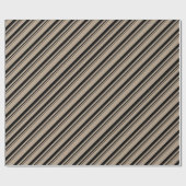 クラフト素朴ブラックストライプズ ラッピングペーパー (フラット)