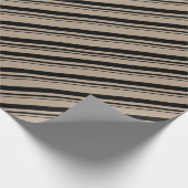 クラフト素朴ブラックストライプズ ラッピングペーパー (角)