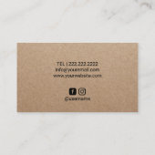 クラフト素朴ブラックフローラメイクアップアーティストヘアサロン 名刺 (裏面)