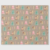 クラフト素朴ブラックベビーガールズ初めてのクリスマス ラッピングペーパー (フラット)