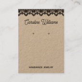 クラフト素朴ブラックレース手作りイヤリング販売 名刺 (正面)