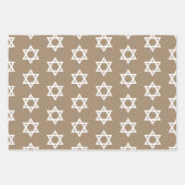 クラフト素朴ブルーとダビデのホワイトスター ラッピングペーパーシート (正面2)