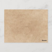 クラフト素朴ブルーフローラ結婚式の日付を保存 ポストカード (裏面)