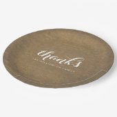 クラフト素朴プリント – 感謝祭感謝していファミリ ペーパープレート (アングル)