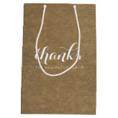 クラフト素朴プリント – 感謝祭感謝していファミリ ミディアムペーパーバッグ (裏面)