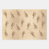 クラフト素朴プレス紙花 ラッピングペーパーシート (正面)