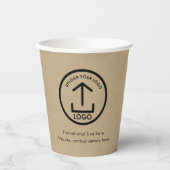 クラフト素朴プロフェッショナルビジネスロゴQRコード 紙コップ (正面)