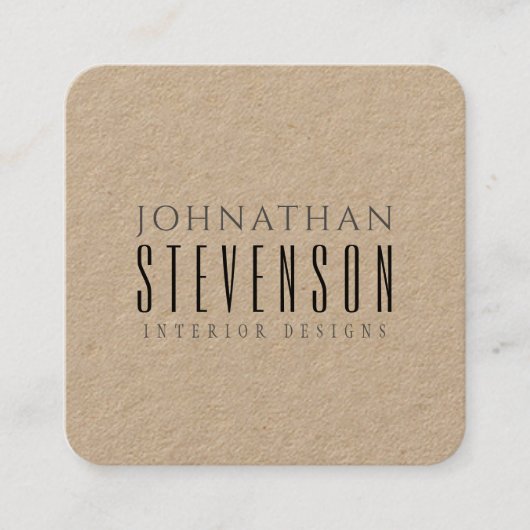 クラフト素朴プロフェッショナルブラック スクエア名刺 (正面)