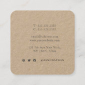 クラフト素朴プロフェッショナルブラック スクエア名刺 (裏面)