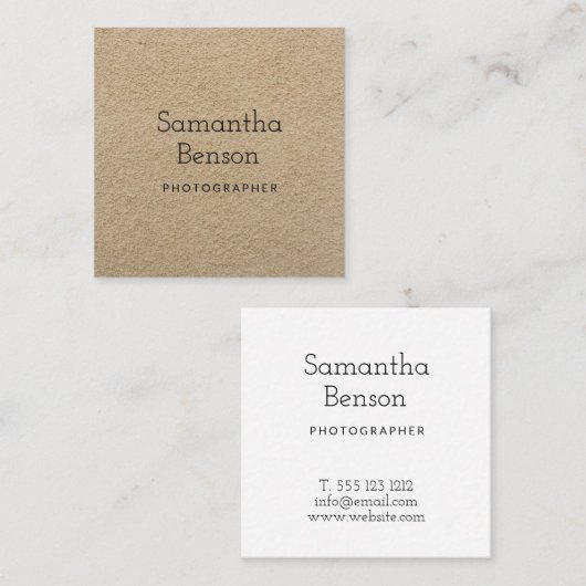 クラフト素朴プロフェッショナル スクエア名刺 (正面/裏面)