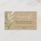 クラフト素朴ベビーシャワーおむつラッフルカード エンクロージャーカード (正面)