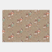 クラフト素朴ベビードードディアーズ休日の服装 ラッピングペーパーシート (正面)