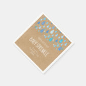 クラフト素朴ベビーブルーレインドロップベビー スタンダードカクテルナプキン (角)