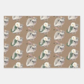 クラフト素朴ベビーヘッジホグパーティー用の服 ラッピングペーパーシート (正面3)