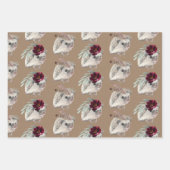 クラフト素朴ベビーヘッジホグパーティー用の服 ラッピングペーパーシート (正面2)