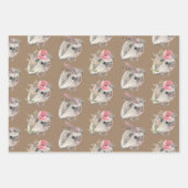 クラフト素朴ベビーヘッジホグパーティー用の服 ラッピングペーパーシート (正面)