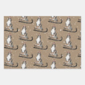 クラフト素朴ベルネーズドッグススレディングのまわりに ラッピングペーパーシート (正面2)