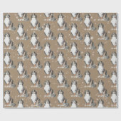 クラフト素朴ベルネーズドッグズスレッディングのまわりにラッピング ラッピングペーパー (フラット)
