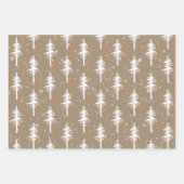 クラフト素朴ホワイトウッドランドスパーストウヒの木 ラッピングペーパーシート (正面2)