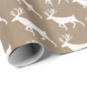 クラフト素朴ホワイトスタッグトインデア ラッピングペーパー (ロールコーナー)