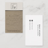 クラフト素朴ホワイトドットスタッドイヤリングディスプレイカード 名刺 (正面/裏面)