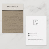 クラフト素朴ホワイトドットネックレスイヤリングディスプレイ 名刺 (正面/裏面)