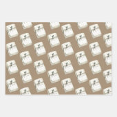 クラフト素朴ホワイトホリデーデコール ラッピングペーパーシート (正面2)