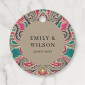 クラフト素朴ボホトバルイカットピンクアゲ結婚ート フェイバータグ (正面)