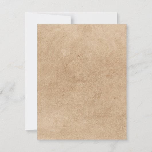 クラフト素朴ボホプラム赤面フローラ50th誕生日 招待状 (裏面)