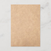 クラフト素朴マウンテンフォレストウェディングレセプション エンクロージャーカード (裏面)