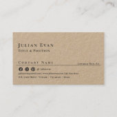 クラフト素朴ミニマモダンリストQRコード 名刺 (裏面)