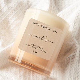 クラフト素朴ミニマリストキャンドルラベル スクエアシール