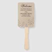 クラフト素朴ミニマリストフラワー結婚式 プログラム ハンドファン (正面)