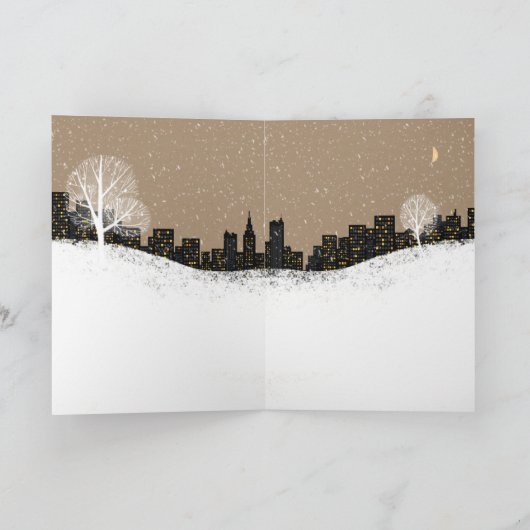 クラフト素朴メトロポリタンまばらクリスマスツリー シーズンカード (内部)