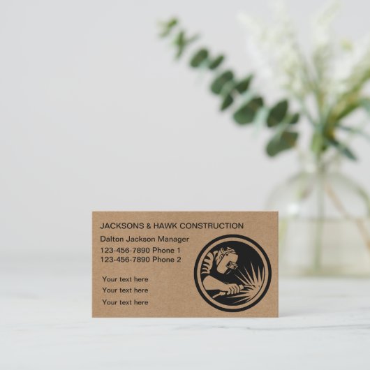 クラフト素朴メモダンタルスタイリッシュ建築 名刺 (スタンド正面)