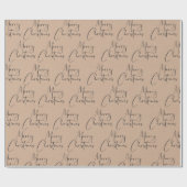 クラフト素朴メリークリスマススクリプト ラッピングペーパー (フラット)