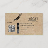 クラフト素朴モダンブラウンケーキQRコードベーカリー 名刺 (裏面)