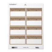 クラフト素朴ルック2-in-1返品および配送先住所 ラベル (フルシート)