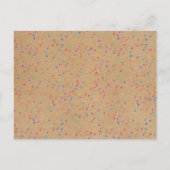 クラフト素朴レインボー紙吹雪日付の保存 案内ポストカード (裏面)