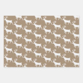 クラフト素朴レッドグリーンホワイトウッドランドスタック ラッピングペーパーシート (正面3)