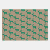 クラフト素朴レッドグリーンホワイトウッドランドスタック ラッピングペーパーシート (正面2)