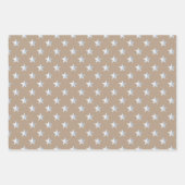 クラフト素朴レッドホワイト&ブルー米国国旗の星 ラッピングペーパーシート (正面3)