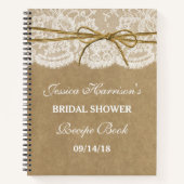 クラフト素朴レーストツインボウブライダルシャワーレシピ ノートブック (正面)