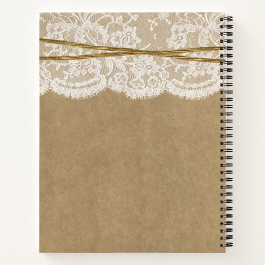 クラフト素朴レーストツインボウブライダルシャワーレシピ ノートブック (裏面)