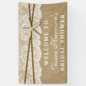 クラフト素朴レース&スターフィッシュビーチブライダルシャワー 横断幕 (縦)