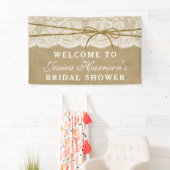 クラフト素朴レース&ツインボウブライダルシャワー 横断幕 (インサイチュ)